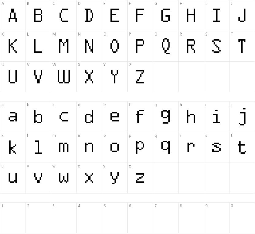 FFF Agent condensed的字符映射图