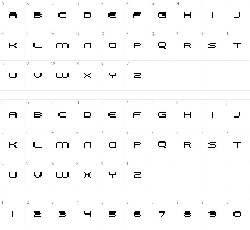 FFF Galaxy的字符映射图