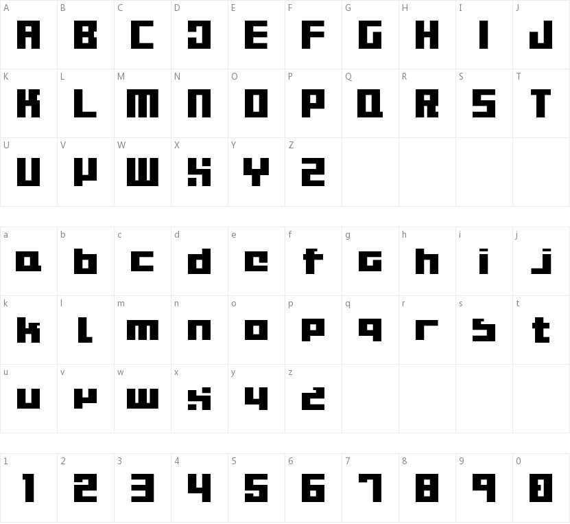 Bitmapper Old Type的字符映射图