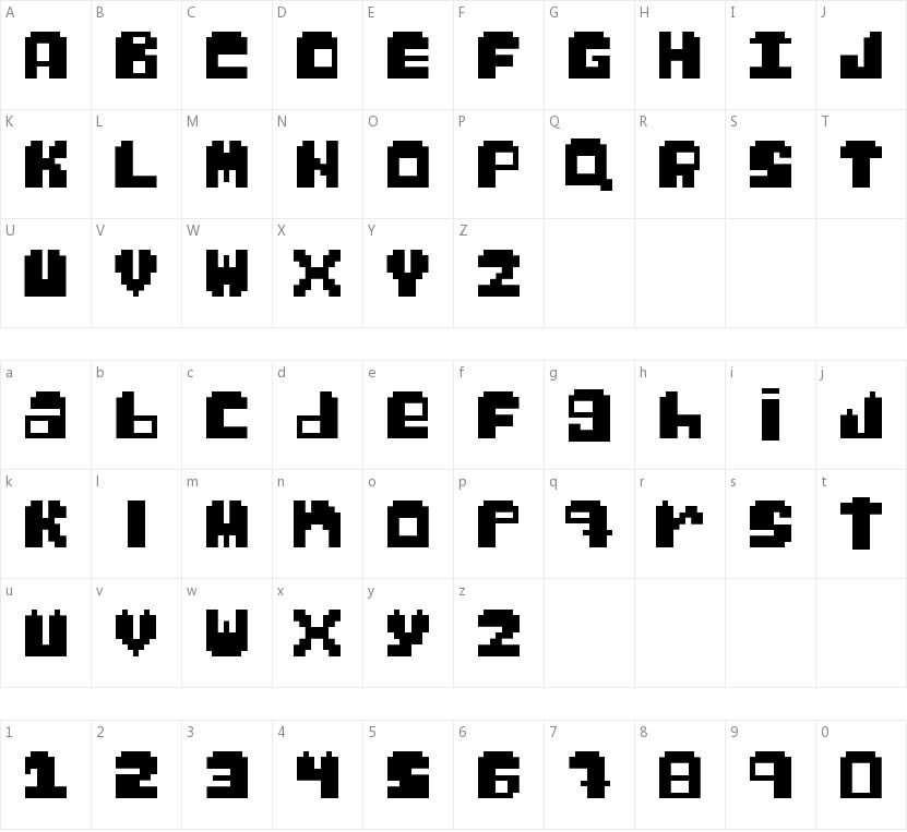Gabs Pixel的字符映射图