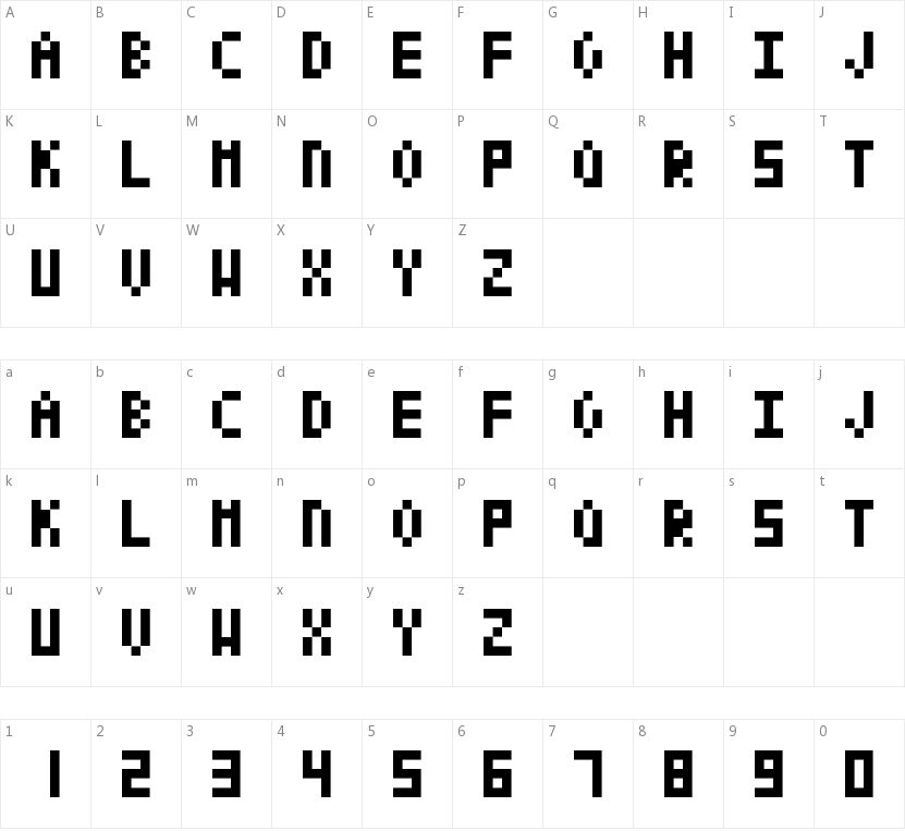 Pixel Text的字符映射图
