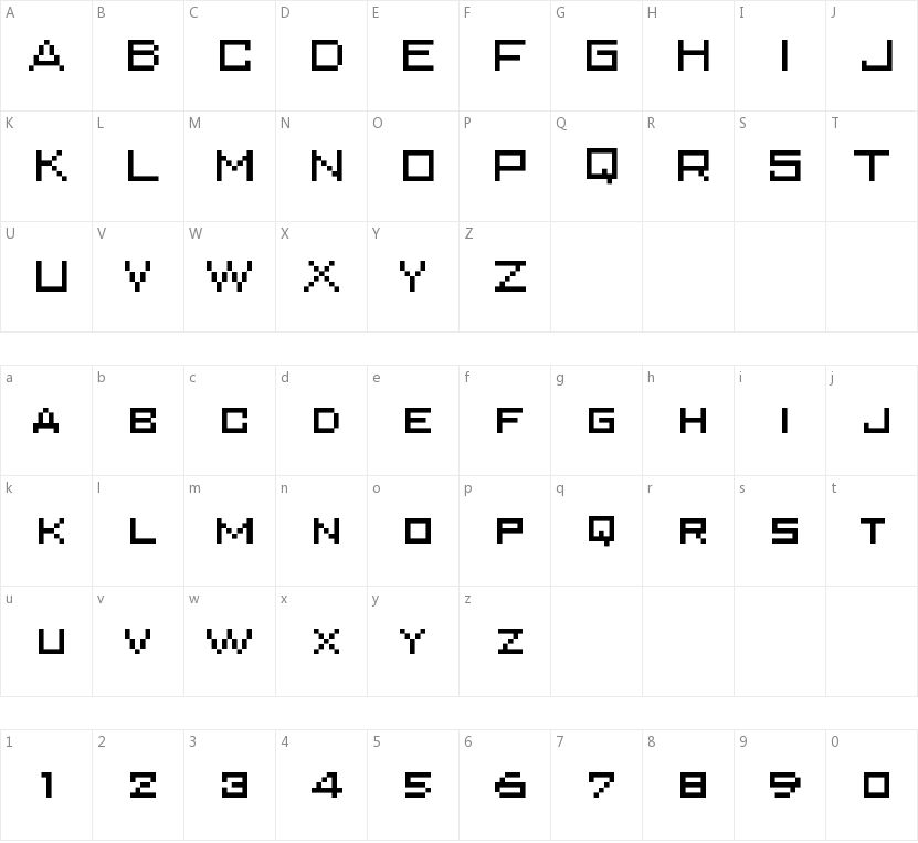 Superkarcher的字符映射图