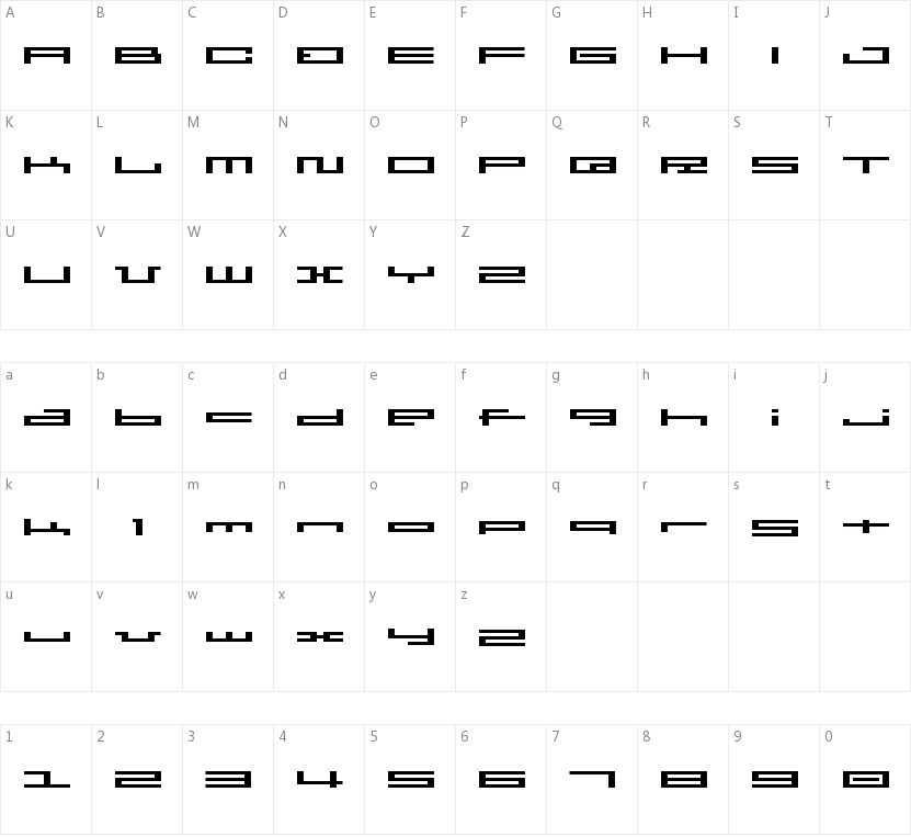 BM Press的字符映射图