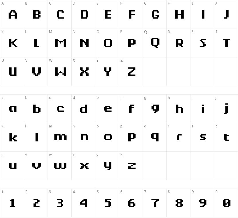 Berkelium Bitmap的字符映射图