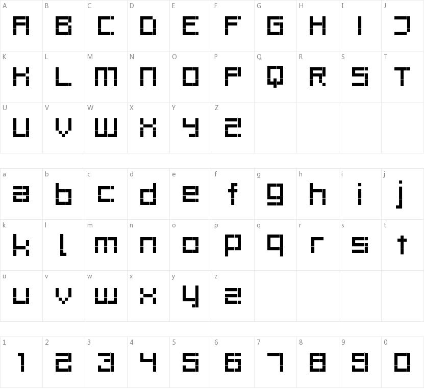 Rittswood Profile的字符映射图