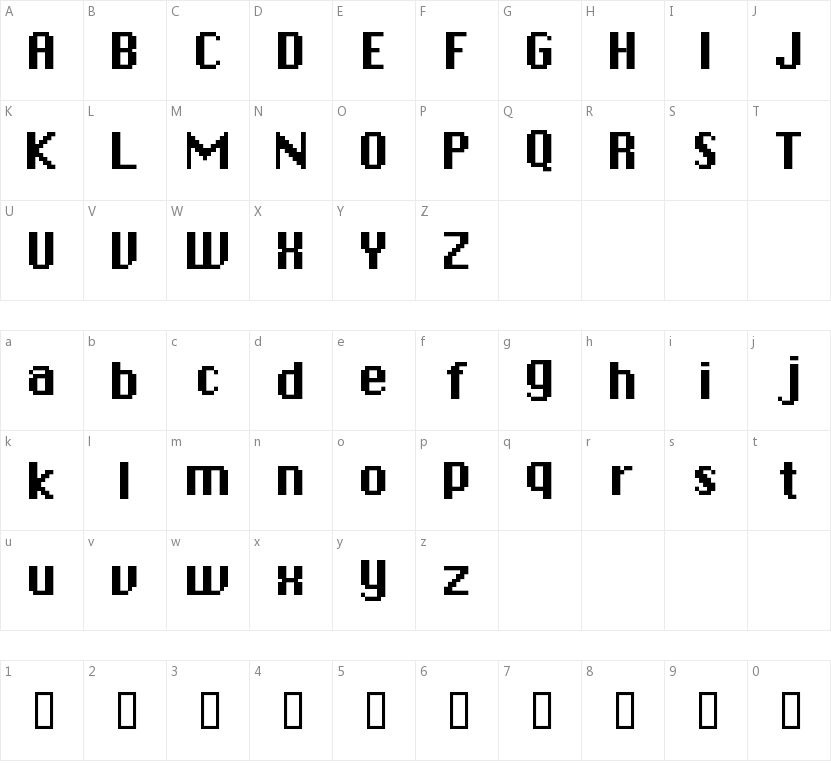 Chicpix的字符映射图