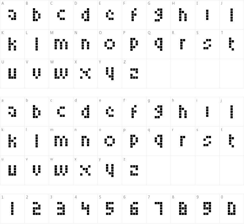 Looksky Font的字符映射图