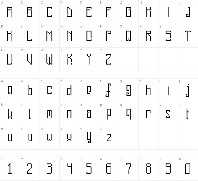 Pixelanky CE DEMO的字符映射图