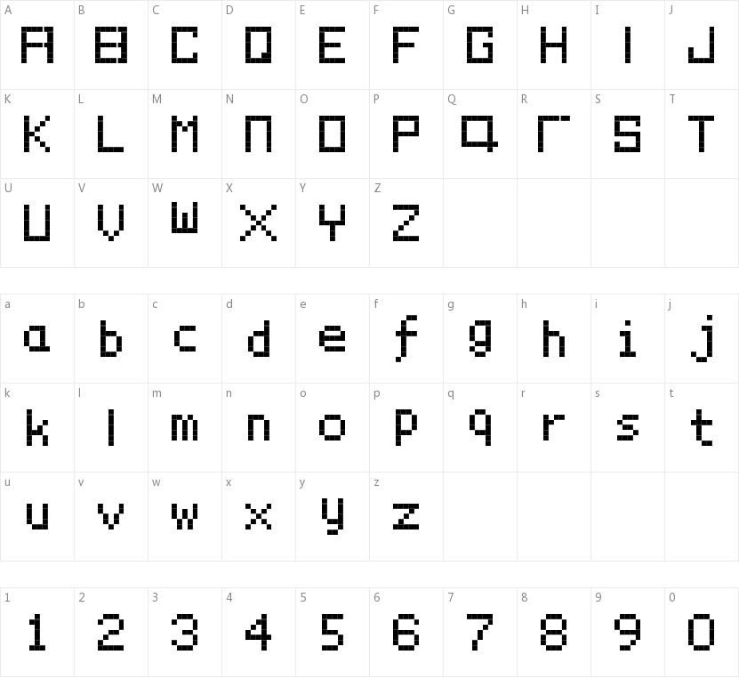 PixelYourLife的字符映射图