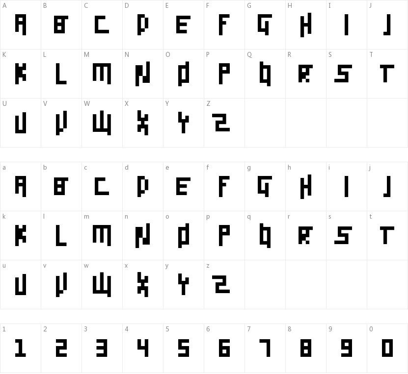Pixel Siggy的字符映射图