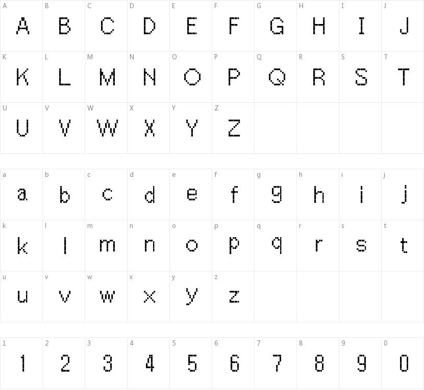 PW Extended的字符映射图