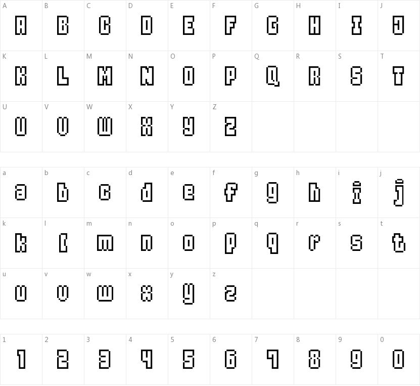 Ice Pixel7的字符映射图