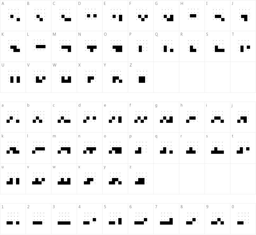 Dots的字符映射图
