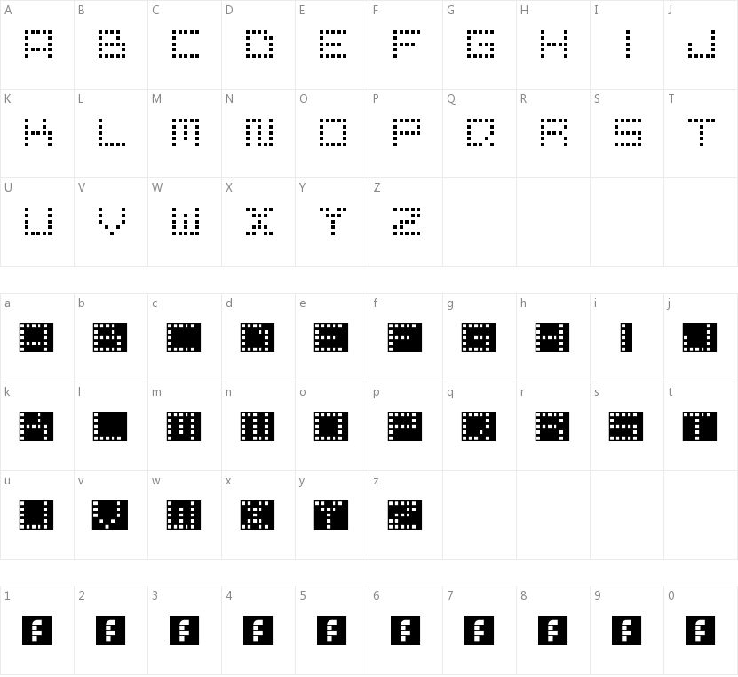 Pixel Point的字符映射图