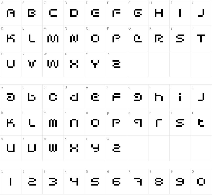 Sci Fied Bitmap的字符映射图