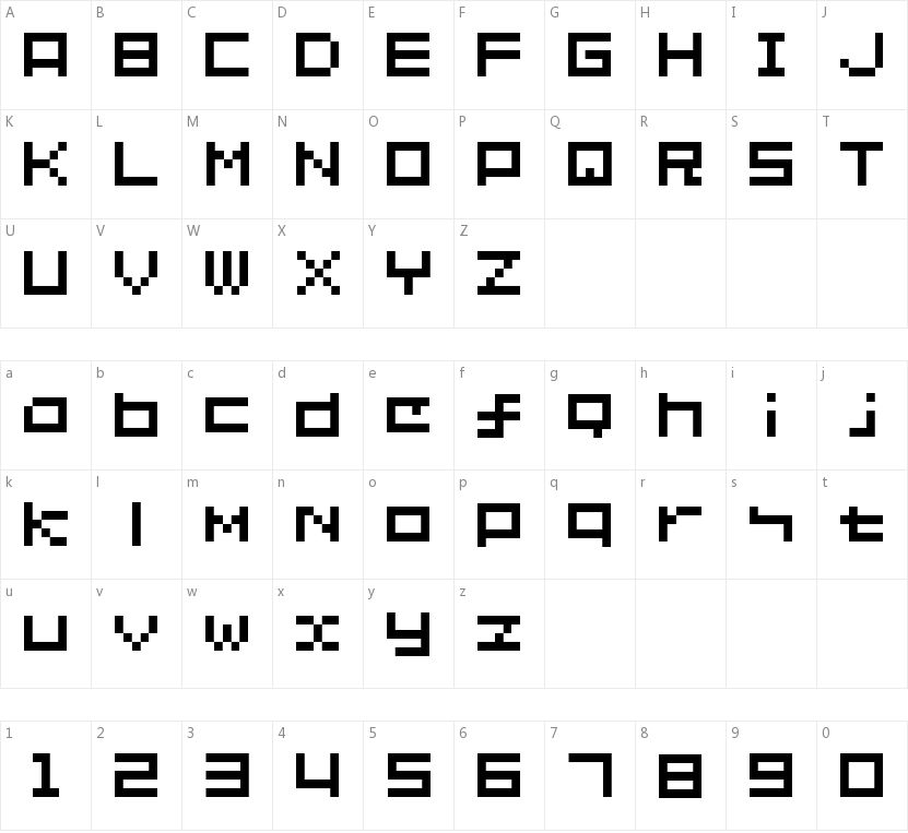 SG02的字符映射图