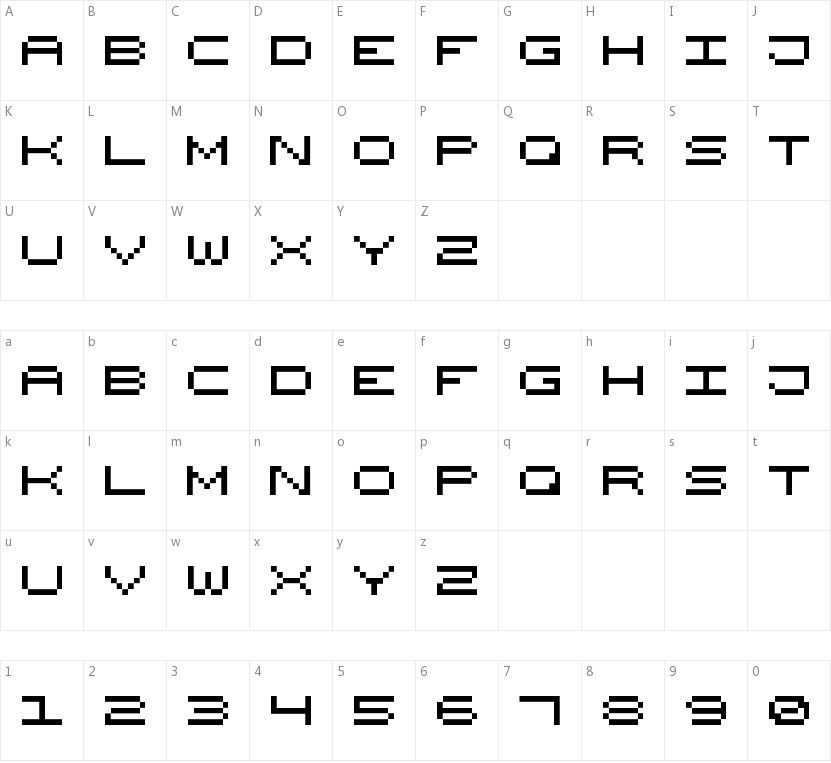 Wide Pixel-7的字符映射图