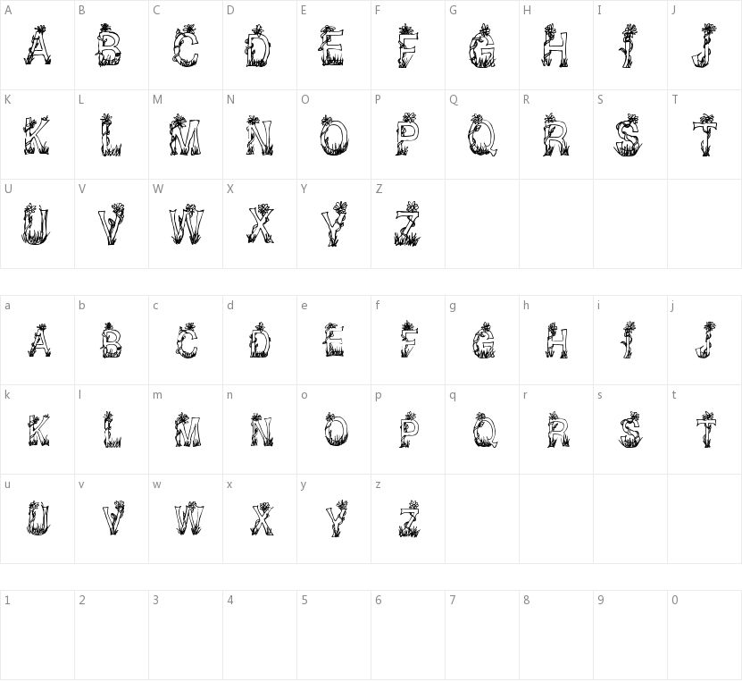 CF Plants and Flowers的字符映射图