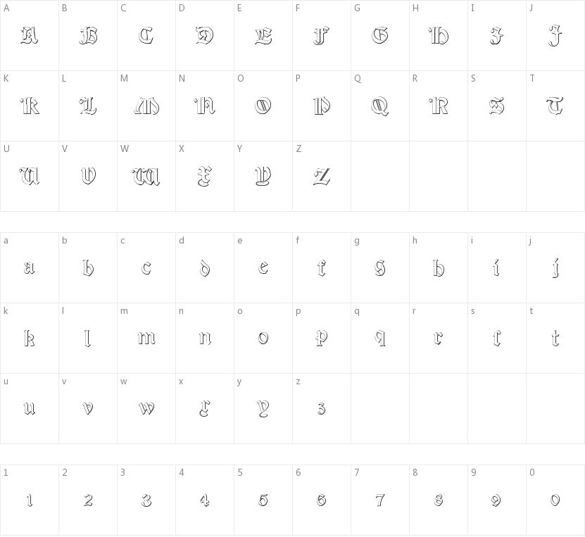 Salterio的字符映射图