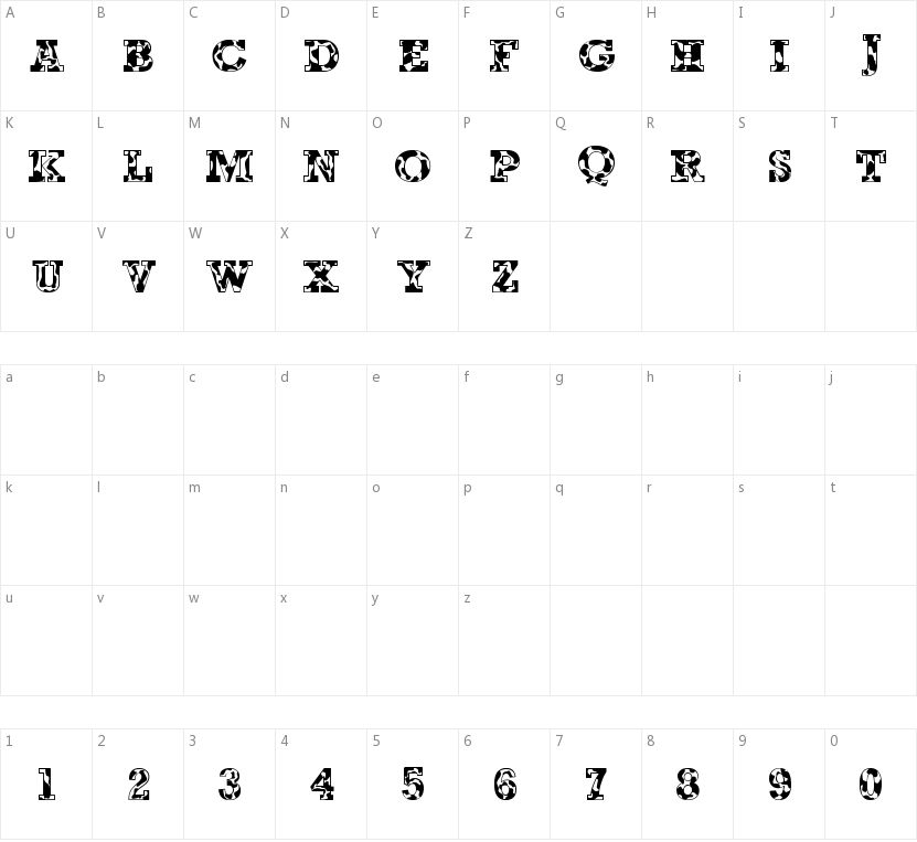 Happy Cow的字符映射图
