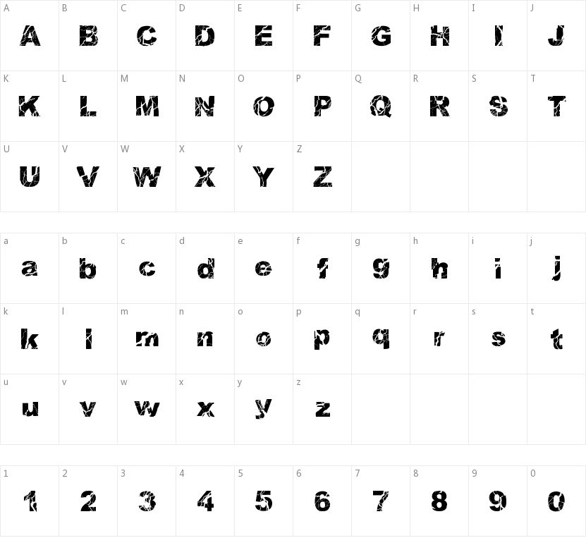 Woodcutter Storm的字符映射图