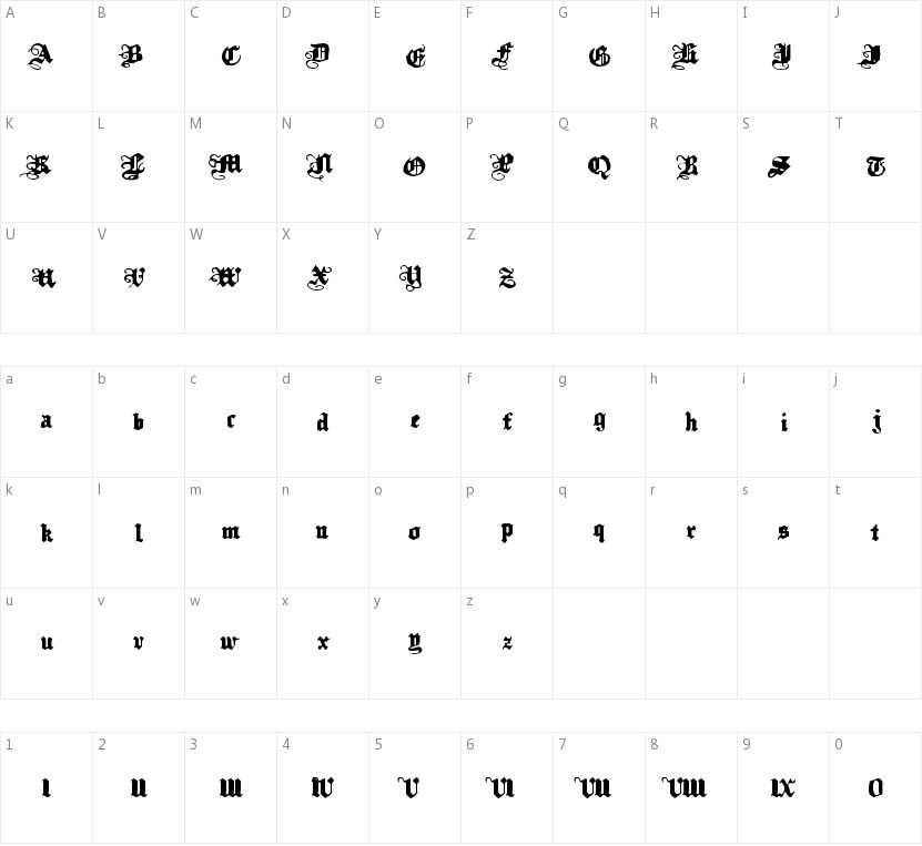 Kalmari的字符映射图