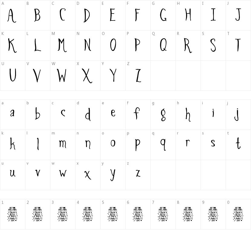 Spiders and Sparrows的字符映射图