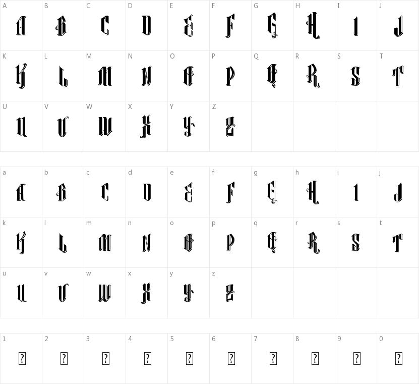 Vtks Classical Hit的字符映射图