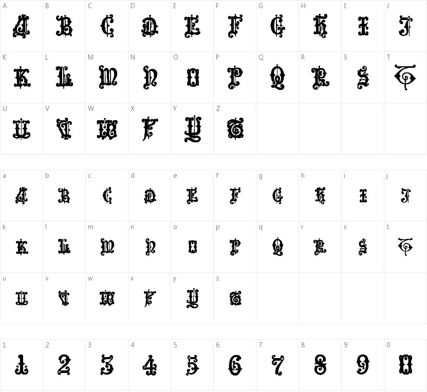 Enchiridion的字符映射图