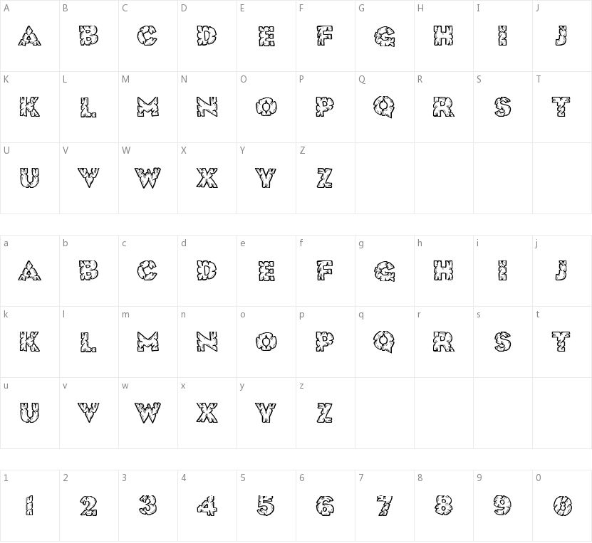 Rock Solid的字符映射图