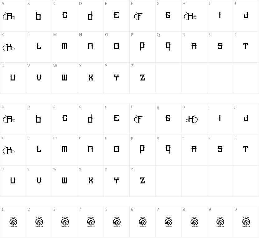 Hood Rich的字符映射图