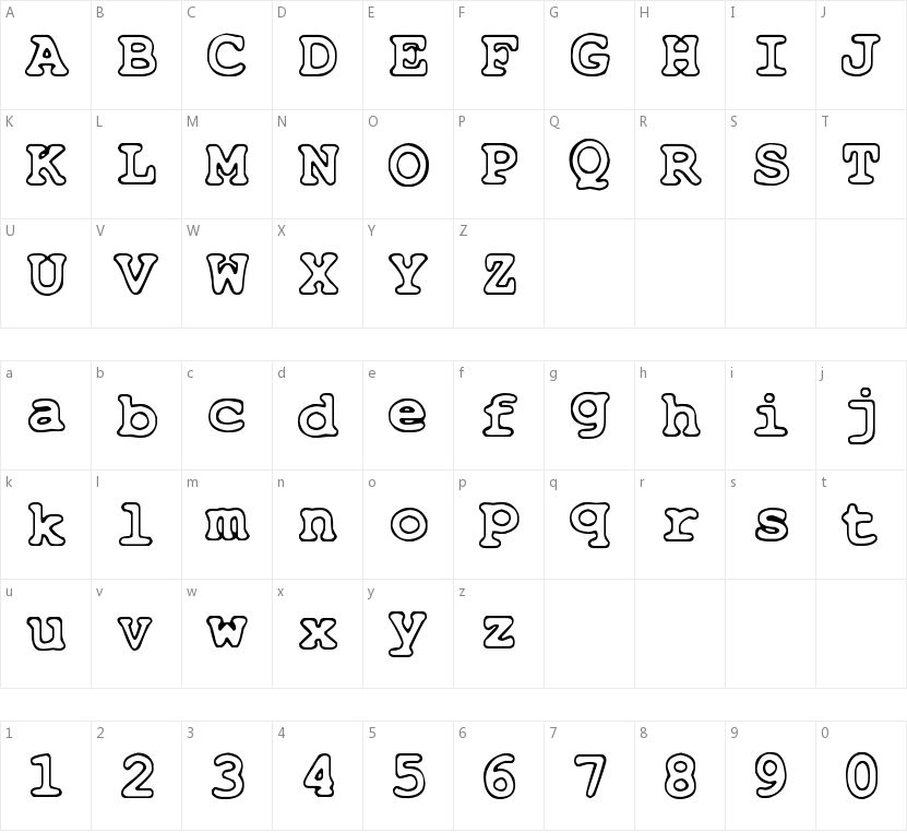 Just Another Courier的字符映射图