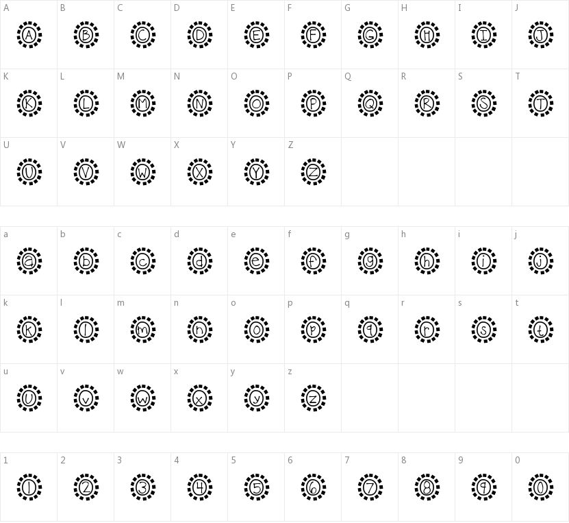 KB Mosaic的字符映射图