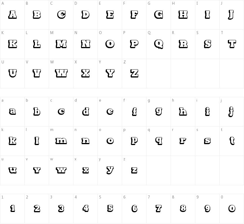 Maxxi Serif的字符映射图