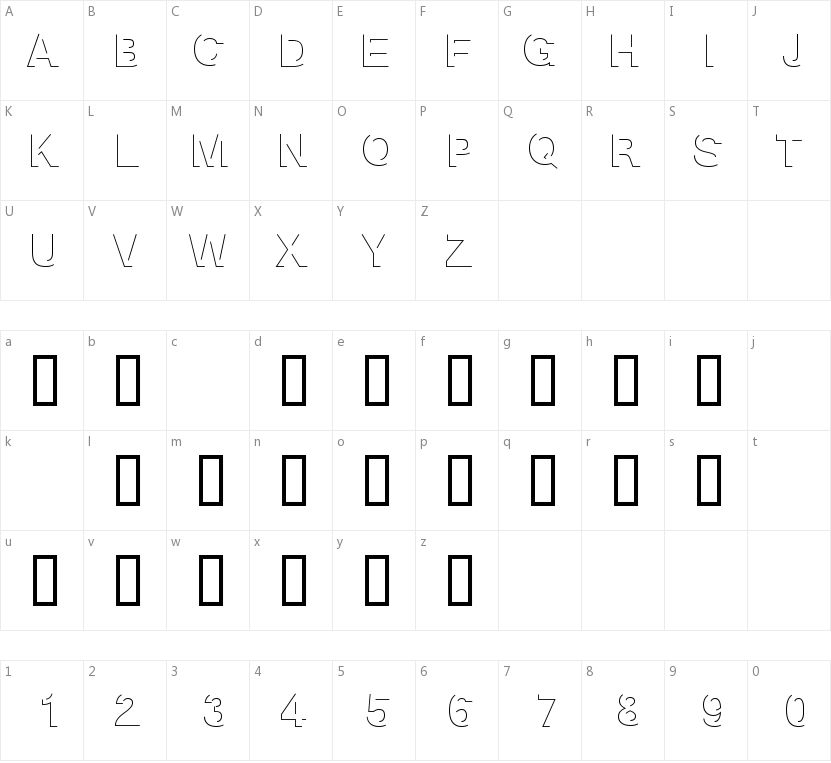 Block Shadow的字符映射图