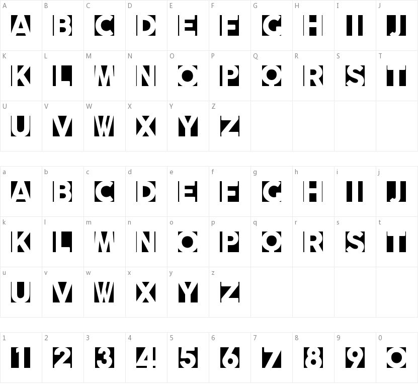 Radicalblock的字符映射图