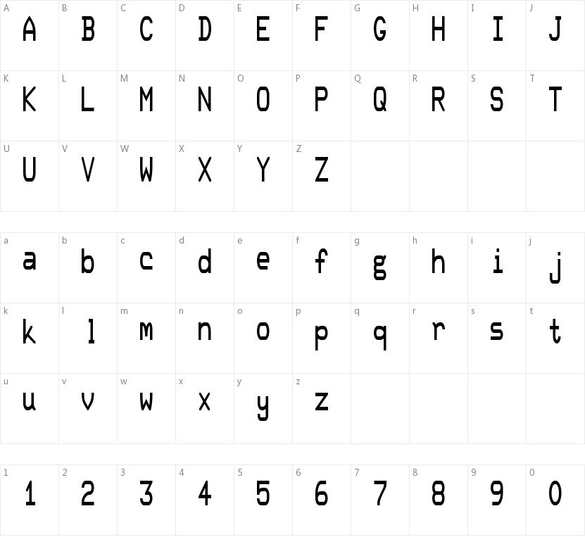 DEC Terminal Modern的字符映射图