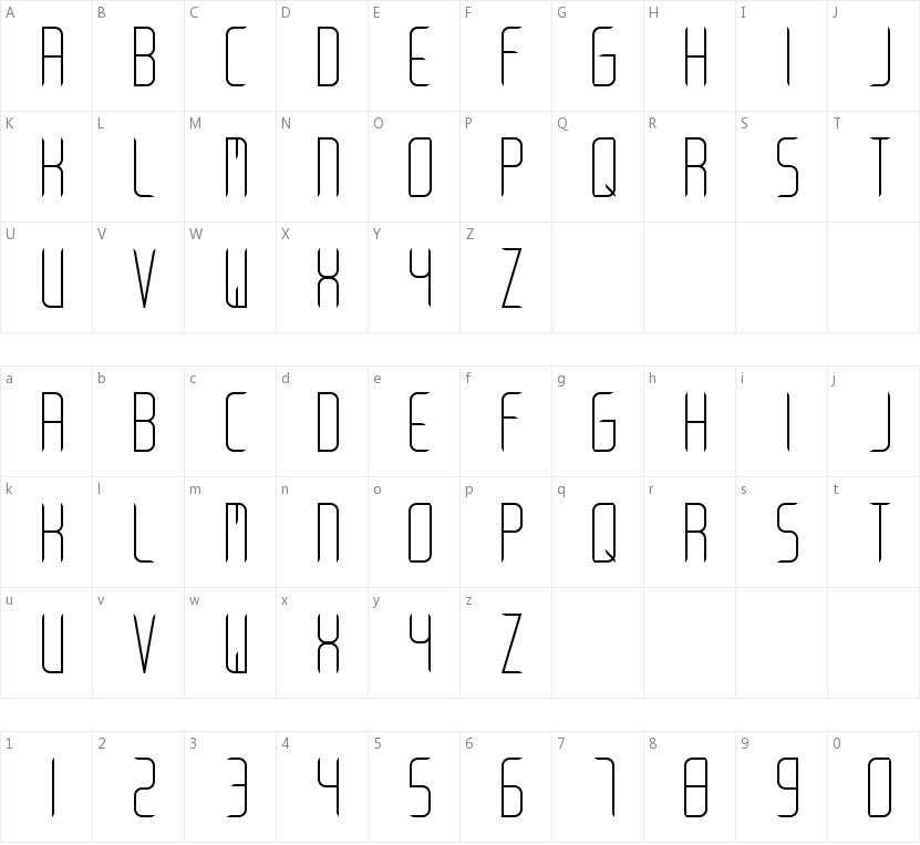 Arkadia的字符映射图