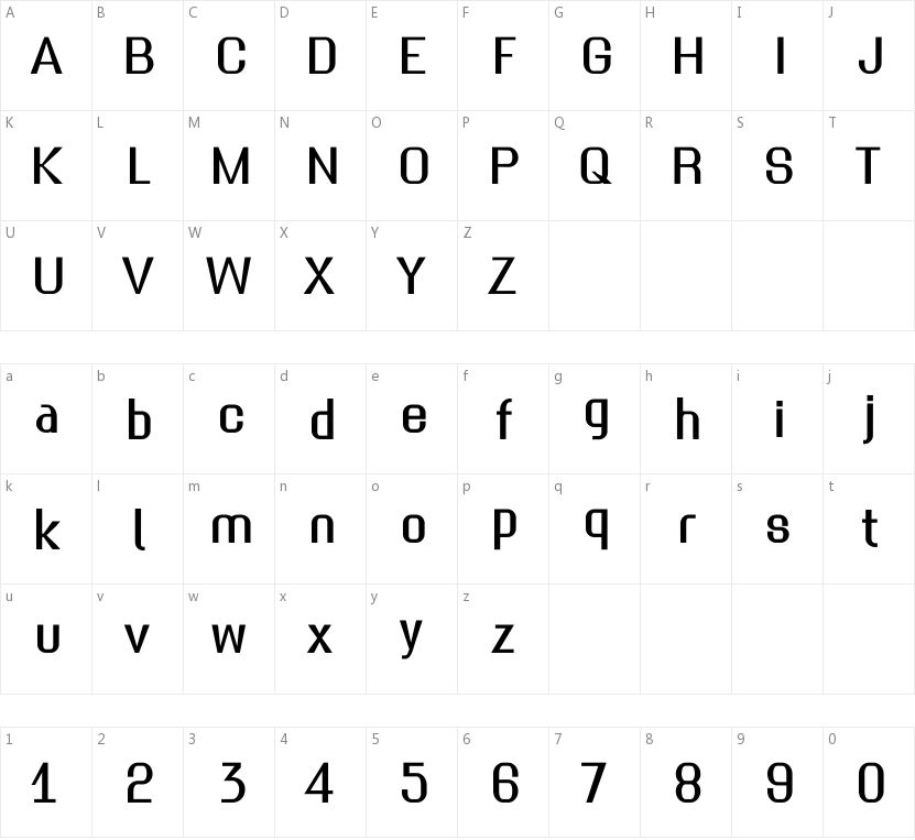 The Ambrosia Society的字符映射图