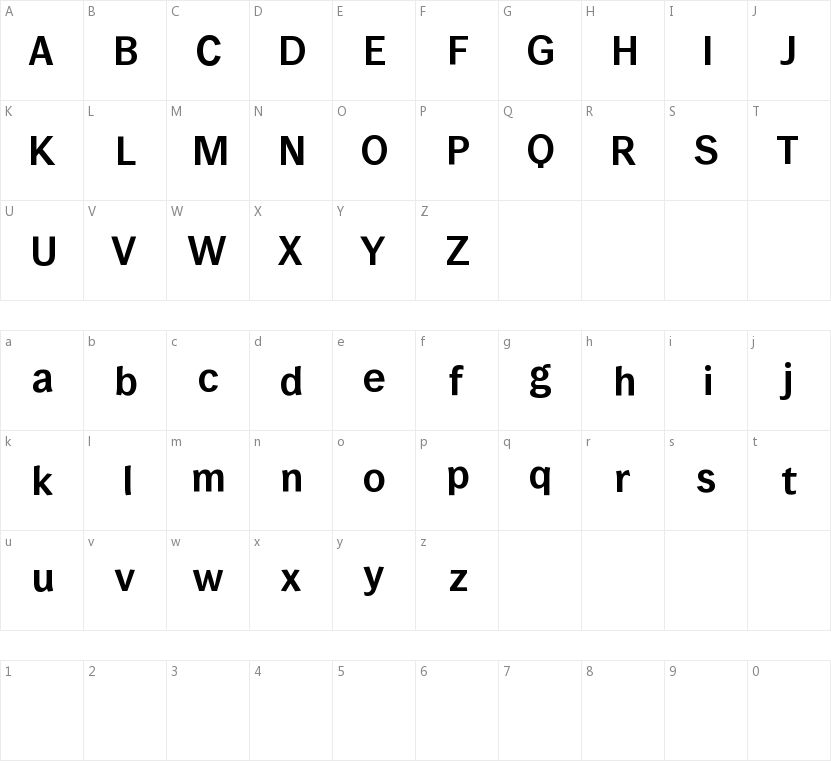 Wendelin的字符映射图