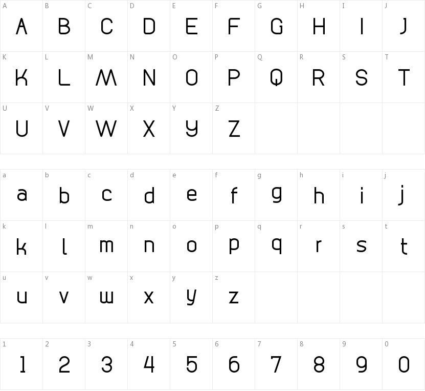 Digicity的字符映射图