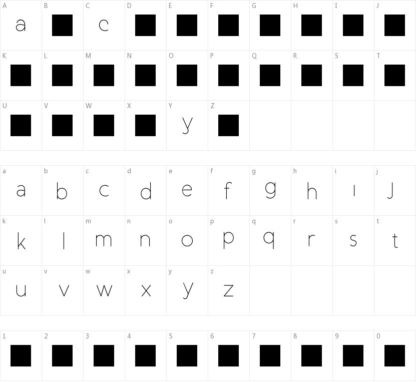 Duase Light Display的字符映射图