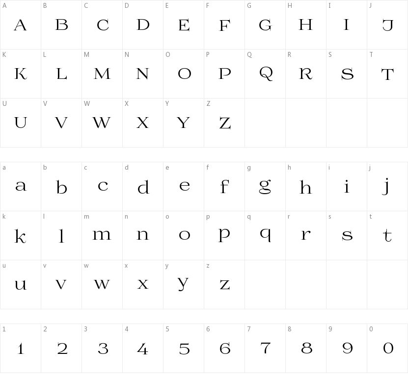 Prida01的字符映射图