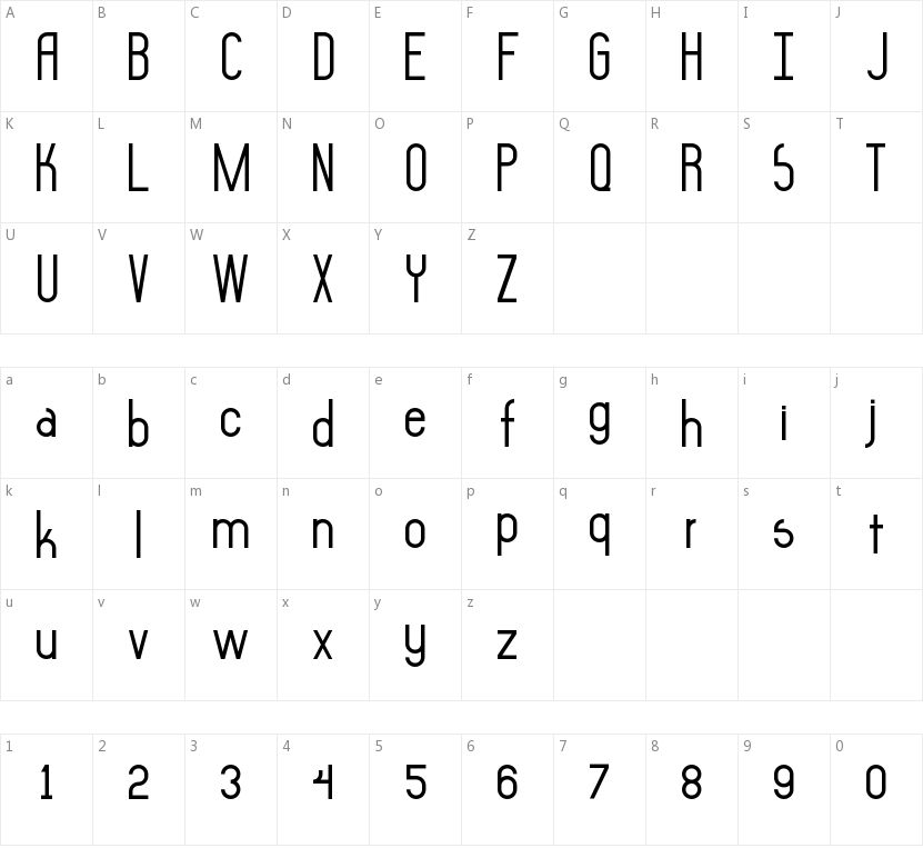 Asymek的字符映射图