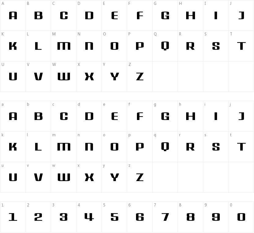 Delphinium Pro的字符映射图