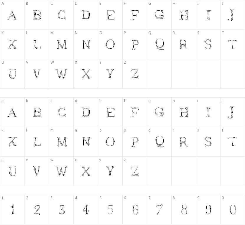 Fresszettel的字符映射图