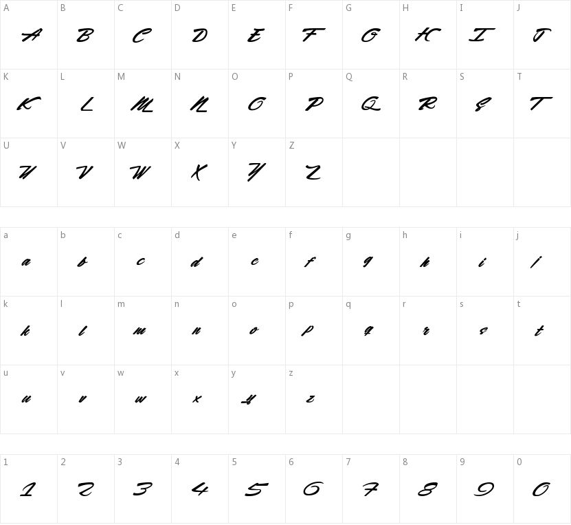 Rocking Season的字符映射图