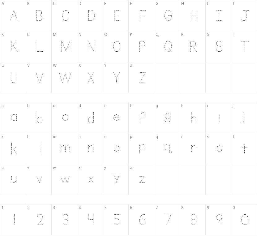 KG Primary Dots的字符映射图