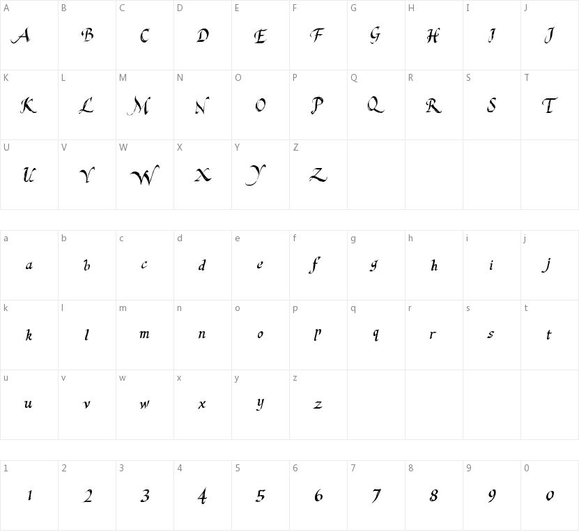 Last King Quest的字符映射图