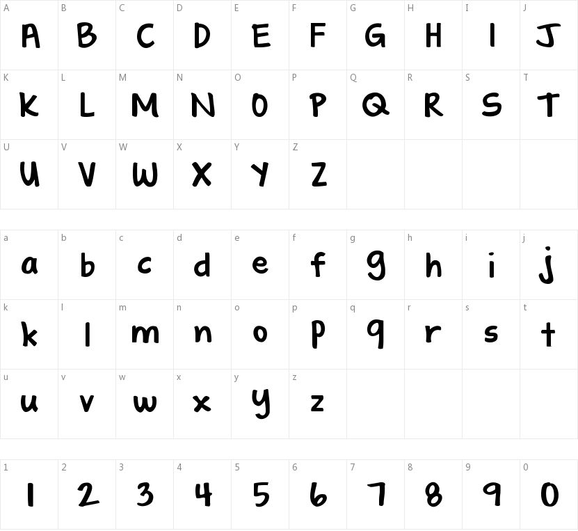 KG Shadow的字符映射图